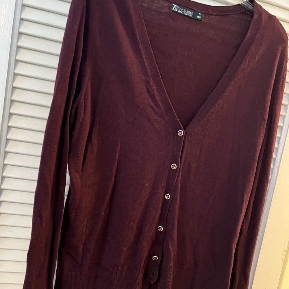 NY&Co, burgundy cardigan, worn once.